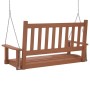 Garden swing bench with brown fir wood and metal chains. by , Garden rockers - Ref: Foro24-4008977, Price: 126,19 €, Discount: %