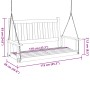 Garden swing bench with brown fir wood and metal chains. by , Garden rockers - Ref: Foro24-4008977, Price: 126,19 €, Discount: %