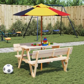 Garden umbrella for children with wooden pole Ø120x140 cm by , Umbrellas - Ref: Foro24-4008989, Price: 30,25 €, Discount: %