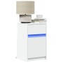 Bedside table with white engineered wood and LED lights by , Nightstands - Ref: Foro24-851998, Price: 54,46 €, Discount: %