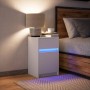 Bedside table with white engineered wood and LED lights by , Nightstands - Ref: Foro24-851998, Price: 54,46 €, Discount: %