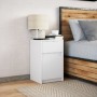 Bedside table with white engineered wood and LED lights by , Nightstands - Ref: Foro24-851998, Price: 54,46 €, Discount: %