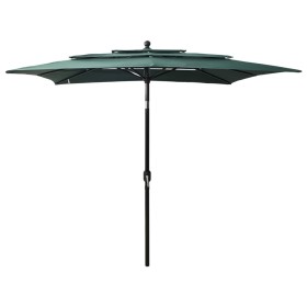 3-tier parasol with green aluminum pole 2.5x2.5 m by vidaXL, Umbrellas - Ref: Foro24-313837, Price: 73,99 €, Discount: %