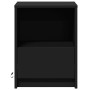 Bedside tables with LED lights 2 units black engineered wood by , Nightstands - Ref: Foro24-852022, Price: 86,39 €, Discount: %