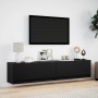 Wall-mounted TV stand with LED lights black 180x31x38 cm by , TV Furniture - Ref: Foro24-3307948, Price: 169,62 €, Discount: %