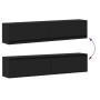 Wall-mounted TV stand with LED lights black 180x31x38 cm by , TV Furniture - Ref: Foro24-3307948, Price: 169,62 €, Discount: %