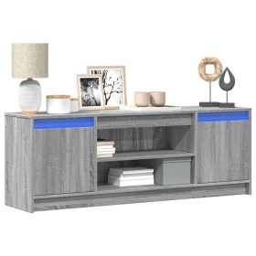 LED TV stand in gray Sonoma engineered wood 139.5x34x50 cm by , TV Furniture - Ref: Foro24-852199, Price: 102,16 €, Discount: %