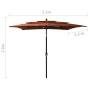 3-tier parasol with terracotta aluminum pole 2.5x2.5m by vidaXL, Umbrellas - Ref: Foro24-313841, Price: 73,64 €, Discount: %