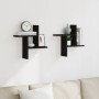 Wall shelves 2 units engineered wood black 38x12x38 cm by , Shelves and shelves - Ref: Foro24-853246, Price: 22,99 €, Discoun...