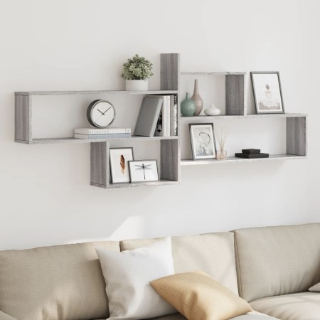 Engineered wood Sonoma gray wall shelf 167.5x18x68 cm by , Shelves and shelves - Ref: Foro24-853322, Price: 40,40 €, Discount: %