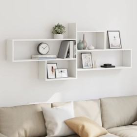 Engineered wood white wall shelf 167.5x18x68 cm by , Shelves and shelves - Ref: Foro24-853317, Price: 46,57 €, Discount: %