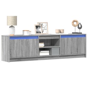 Mueble de TV con LED madera ingeniería gris Sonoma 180x34x50 cm de , Muebles TV - Ref: Foro24-3307917, Precio: 151,99 €, Desc...