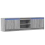 TV stand with LED in gray Sonoma engineered wood 180x34x50 cm by , TV Furniture - Ref: Foro24-3307917, Price: 152,54 €, Disco...