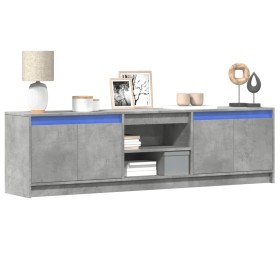 LED TV stand in gray concrete engineered wood 180x34x50 cm by , TV Furniture - Ref: Foro24-3307915, Price: 146,99 €, Discount: %