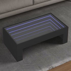 Coffee table with Infinity LED black 90x50x30 cm by , Coffee table - Ref: Foro24-847617, Price: 114,99 €, Discount: %