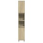 Armario de baño madera contrachapada roble Sonoma 30x30x190 cm de , Muebles de baño - Ref: Foro24-849667, Precio: 87,59 €, De...