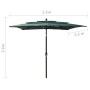 3-tier parasol with green aluminum pole 2.5x2.5 m by vidaXL, Umbrellas - Ref: Foro24-313837, Price: 74,09 €, Discount: %