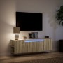 Wall-mounted TV unit with LED lights Sonoma oak 135x31x39.5 cm by , TV Furniture - Ref: Foro24-852385, Price: 92,98 €, Discou...