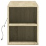 Wall-mounted TV unit with LED lights Sonoma oak 135x31x39.5 cm by , TV Furniture - Ref: Foro24-852385, Price: 92,98 €, Discou...