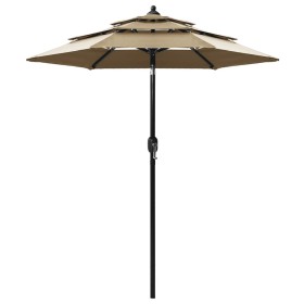 3-tier parasol with taupe gray aluminum pole 2 m by vidaXL, Umbrellas - Ref: Foro24-313855, Price: 57,99 €, Discount: %