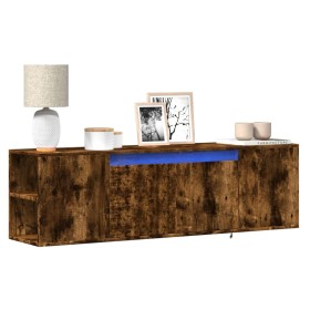 Wall-mounted TV unit with LED lights, smoked oak, 135x31x39.5 cm by , TV Furniture - Ref: Foro24-852387, Price: 93,99 €, Disc...