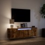 Wall-mounted TV unit with LED lights, smoked oak, 135x31x39.5 cm by , TV Furniture - Ref: Foro24-852387, Price: 92,98 €, Disc...