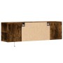 Wall-mounted TV unit with LED lights, smoked oak, 135x31x39.5 cm by , TV Furniture - Ref: Foro24-852387, Price: 92,98 €, Disc...