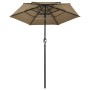 3-tier parasol with taupe gray aluminum pole 2 m by vidaXL, Umbrellas - Ref: Foro24-313855, Price: 61,73 €, Discount: %