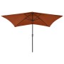 Umbrella with LED and terracotta steel pole 2x3 m by vidaXL, Umbrellas - Ref: Foro24-313791, Price: 67,02 €, Discount: %