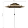 3-tier parasol with taupe gray aluminum pole 2 m by vidaXL, Umbrellas - Ref: Foro24-313855, Price: 61,73 €, Discount: %