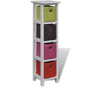 Storage shelf with colorful paulownia wood baskets by vidaXL, Lockers and storage cabinets - Ref: Foro24-241540, Price: 91,69...