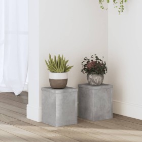 Soportes de plantas 2 uds madera gris hormigón 15x15x20 cm de , Soportes para macetas - Ref: Foro24-852891, Precio: 26,99 €, ...