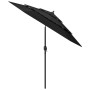 3-level black umbrella with 2.5m aluminum pole by vidaXL, Umbrellas - Ref: Foro24-313866, Price: 56,99 €, Discount: %