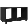 Engineered wood black wheeled cabinet 72x33x42.5 cm by , Side tables - Ref: Foro24-853138, Price: 42,04 €, Discount: %