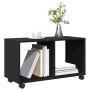 Engineered wood black wheeled cabinet 72x33x42.5 cm by , Side tables - Ref: Foro24-853138, Price: 42,04 €, Discount: %