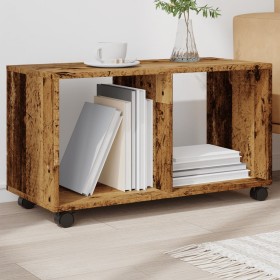 Aged engineered wood rolling cabinet 72x33x42.5 cm by , Side tables - Ref: Foro24-853144, Price: 41,99 €, Discount: %