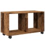 Armario con ruedas madera ingeniería envejecida 72x33x42,5 cm de , Mesas auxiliares - Ref: Foro24-853144, Precio: 41,01 €, De...