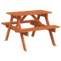 Picnic table for 4 children with umbrella hole made of fir wood. by , Garden tables - Ref: Foro24-3281615, Price: 90,50 €, Di...