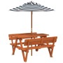 Mesa de picnic para 4 niños agujero para sombrilla madera abeto de , Mesas de jardín - Ref: Foro24-3281620, Precio: 124,56 €,...