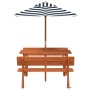 Mesa de picnic para 4 niños agujero para sombrilla madera abeto de , Mesas de jardín - Ref: Foro24-3281620, Precio: 124,56 €,...