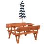 Mesa de picnic para 4 niños agujero para sombrilla madera abeto de , Mesas de jardín - Ref: Foro24-3281620, Precio: 124,56 €,...