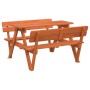 Picnic table for 4 children with umbrella hole made of fir wood. by , Garden tables - Ref: Foro24-3281620, Price: 124,56 €, D...