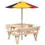 Picnic table for 4 children with umbrella hole made of fir wood. by , Garden tables - Ref: Foro24-3281617, Price: 116,34 €, D...