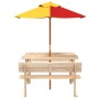 Mesa de picnic para 4 niños agujero para sombrilla madera abeto de , Mesas de jardín - Ref: Foro24-3281617, Precio: 116,34 €,...