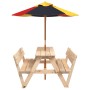 Picnic table for 4 children with umbrella hole made of fir wood. by , Garden tables - Ref: Foro24-3281617, Price: 116,34 €, D...