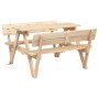 Mesa de picnic para 4 niños agujero para sombrilla madera abeto de , Mesas de jardín - Ref: Foro24-3281617, Precio: 116,34 €,...