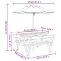 Picnic table for 4 children with umbrella hole made of fir wood. by , Garden tables - Ref: Foro24-3281617, Price: 116,34 €, D...