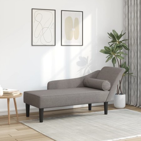 Chaiselongue-Sofa mit Kissen aus grauem Taupe-Stoff. von , Tagesbetten - Ref: Foro24-4007601, Preis: 125,86 €, Rabatt: %