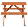 Picnic table for 4 children with umbrella hole made of fir wood. by , Garden tables - Ref: Foro24-4008984, Price: 69,35 €, Di...