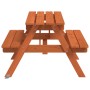 Mesa de picnic para 4 niños agujero para sombrilla madera abeto de , Mesas de jardín - Ref: Foro24-4008984, Precio: 69,38 €, ...